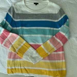 Talbots rainbow sweater size medium
